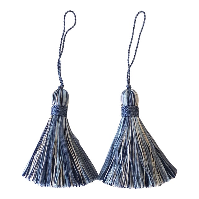 Petite Blue Tassels - a Pair For Sale