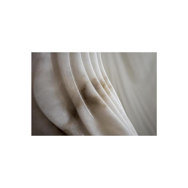 Contemporary Fossil Moon Wall Mirror X in Alabaster & Glass Mirror by Amarist Studio For Sale - Image 3 of 8