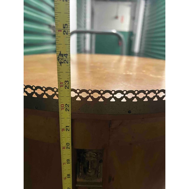 Mid-Century Vintage Drum Side Table For Sale In New York - Image 6 of 6
