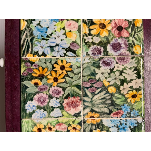 1998 Original Painted Tile and Wood Box by Nancy Weinberg For Sale - Image 4 of 10