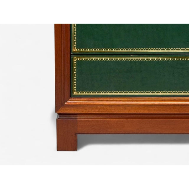 Green Tommi Parzinger, Wood, Brass, Green Leather, Chests of Drawers, Usa, 1950s For Sale - Image 8 of 14