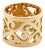 Hermes 18k Yellow Gold Open Swirl Pattern 15mm Wide Band Ring - Size 6 For Sale
