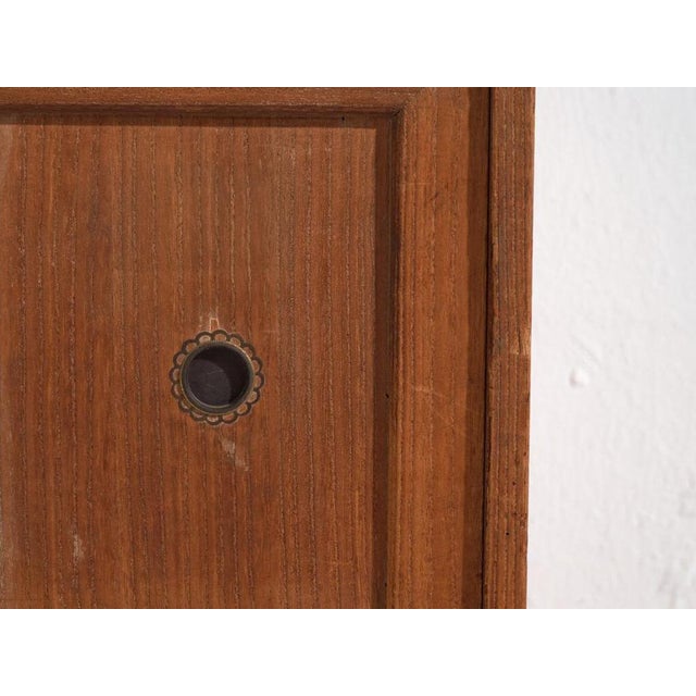 Brown Antique Low Cabinet with Sliding Doors For Sale - Image 8 of 14