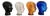 Tinted Glass Display Heads, 1970s, Set of 4 For Sale