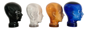 Tinted Glass Display Heads, 1970s, Set of 4