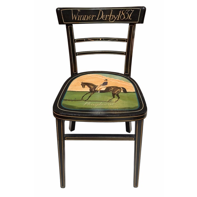 Vintage Folk Art Horse Race Derby Winner Chair - 1837 Phosphorus.
