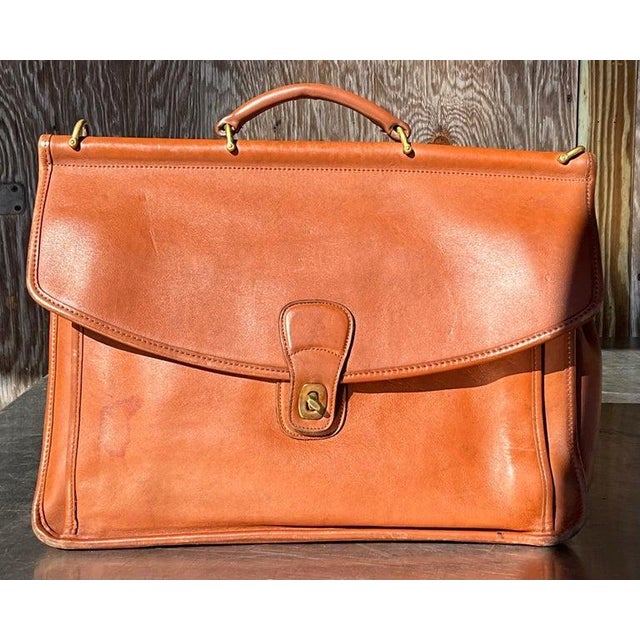 Modern Vintage Coach Beekman Briefcase For Sale - Image 3 of 11