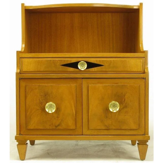 1940s Grosfeld House Bleached Walnut & Mahogany Empire Night Stand For Sale - Image 5 of 11