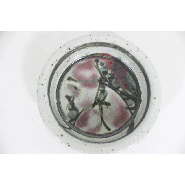 Vintage Signed Eva Mlcak Studio Pottery Dish Candle Holder Bottle Coster Nut Bowl For Sale - Image 9 of 9