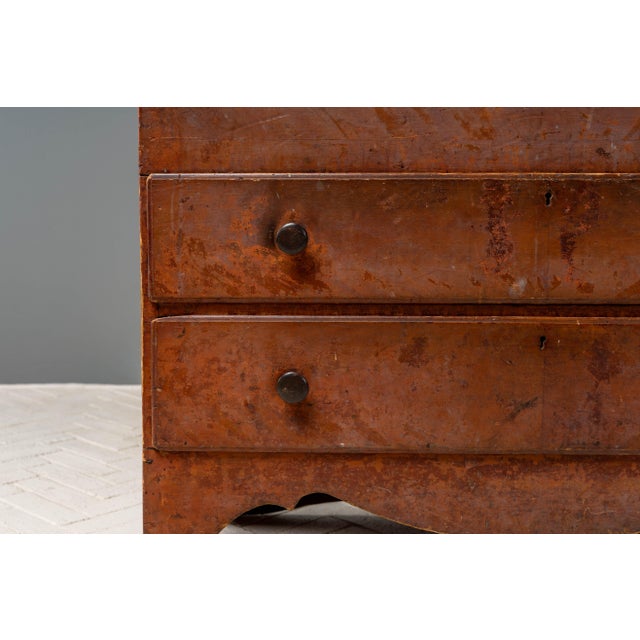 Wood Antique Vermont Grain Painted Blanket Chest For Sale - Image 7 of 18