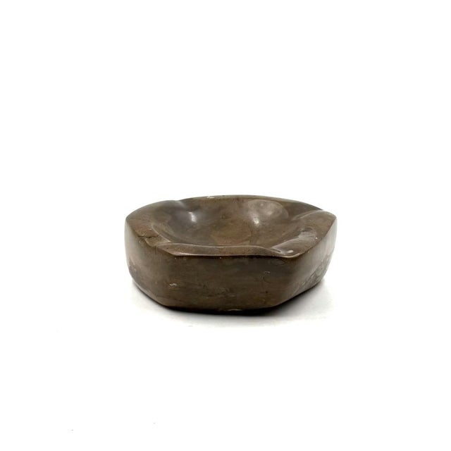 Fossil Brown Marble Ashtray Bowl, France, 1970s For Sale - Image 4 of 13