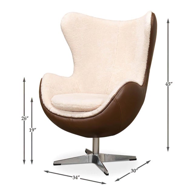 Textile Mid Century Style Egg Chair For Sale - Image 7 of 7
