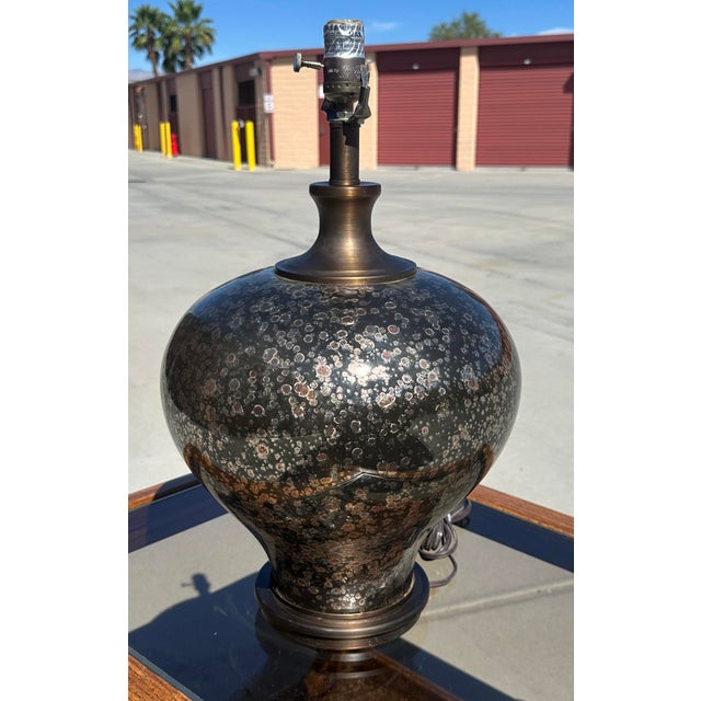 Uttermost Bronze/Copper Glass Table Lamp, amazing with a copper metallic shade or even a black shade. 21in h x 12in w 7in...