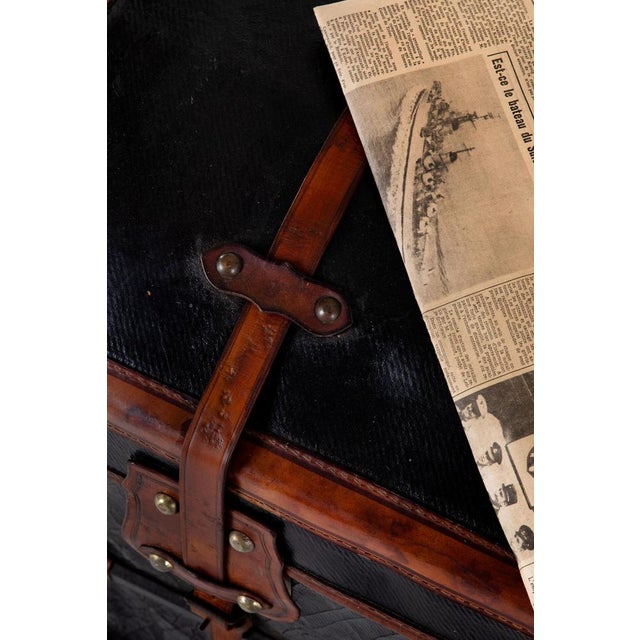 Large Leather Steamer Trunk For Sale - Image 17 of 18