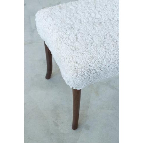Vintage Swedish Stools with Sheepskin, 1940s, Set of 2 For Sale - Image 4 of 10
