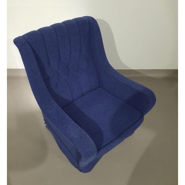 Vintage Lounge Chair in Blue Wool and Boucle, 1970s For Sale - Image 5 of 16