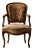 Vintage Louis XV Style Carved Armchair with Floral Upholstery, France, 1740s For Sale