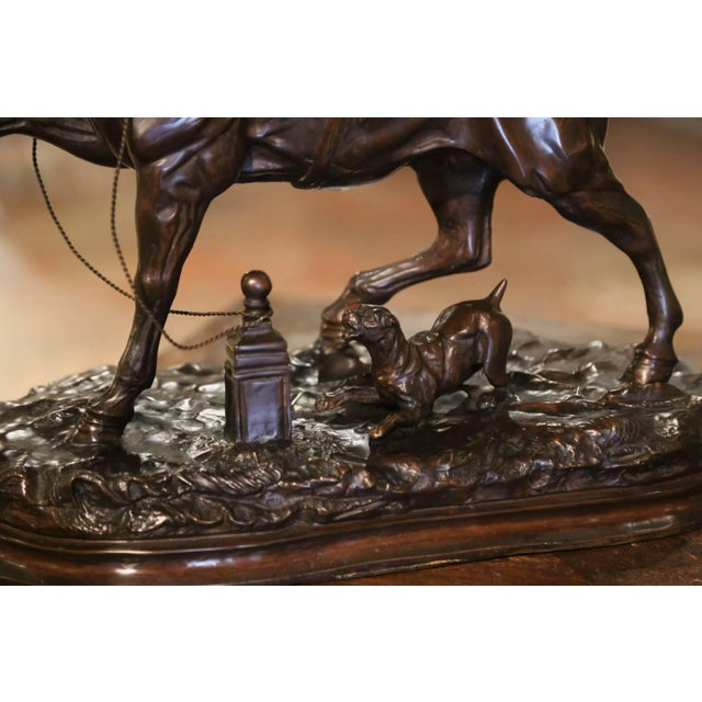 Mid-Century French Patinated Bronze Horse Sculpture After Pierre Lenordez For Sale - Image 4 of 11