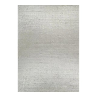 2010s Rug & Kilim’s Modern Rug in Solid Gray and Off-White Striae - 12x17 For Sale