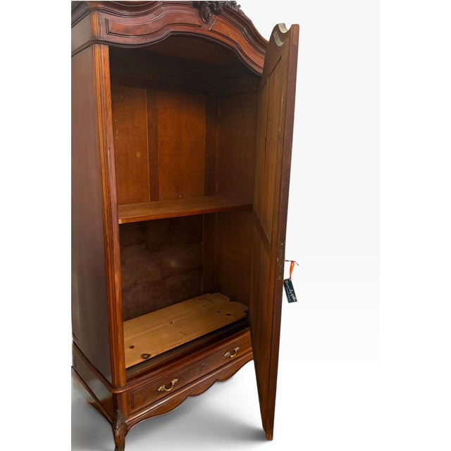 Antique French Provincial Mahogany Mirrored Wardrobe Armoire For Sale In Los Angeles - Image 6 of 6