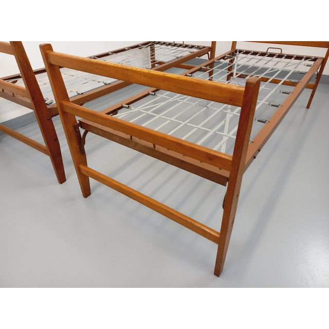 Vintage Stackable Daybeds in Oak Wood and Metal, 1960s, Set of 2 For Sale - Image 11 of 18