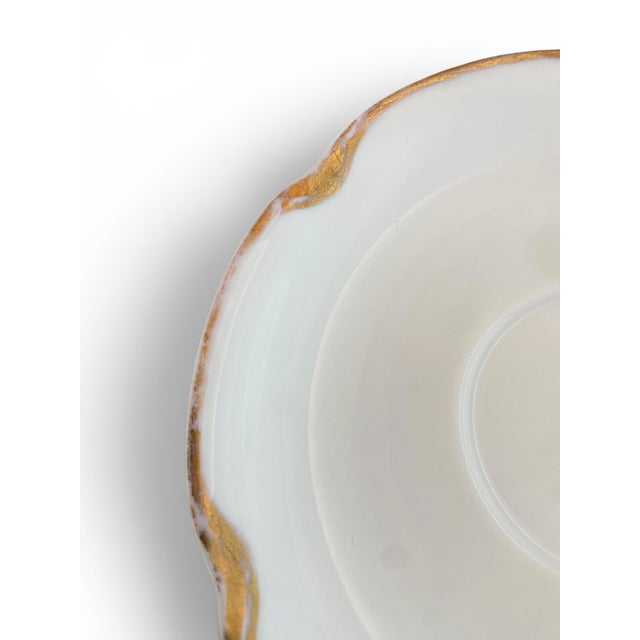 Antique 1900s Haviland Limoges "Silver Anniversary" Bouillon Cups & Saucers - Set of 8 For Sale - Image 10 of 11