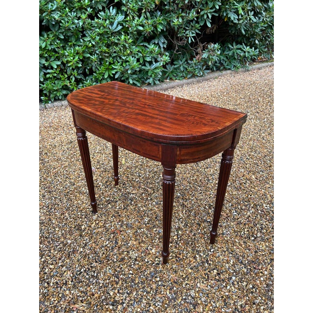 Regency Mahogany D-Shaped Card Table, 1820 For Sale - Image 3 of 12