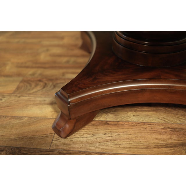 Large 80-102-Inch Round Expanding Mahogany Jupe Table With Self-Storing Leaves, by AntiquePurveyor-Seats 12 For Sale - Image 13 of 16
