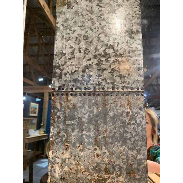 2010s Industrial Metal Patchwork Mirror – Modern Handcrafted Design For Sale - Image 5 of 12