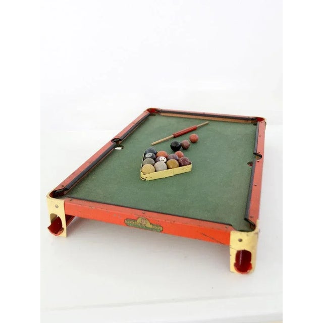 Art Deco Antique Toy Tabletop Billards Set For Sale - Image 3 of 9