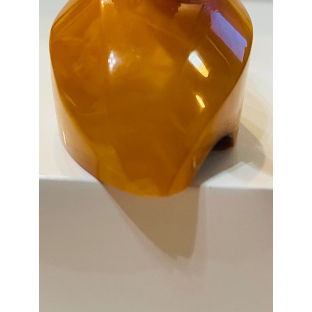 Vintage 1980s Baltic Amber Fish Figurine Egg Yolk Color Gold Accents For Sale - Image 11 of 11