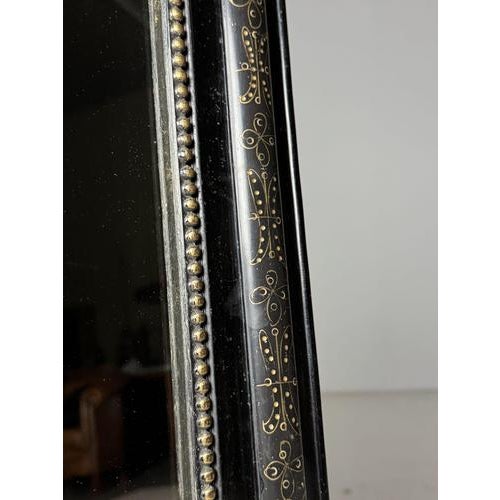 French Louis Philippe Mirror in Black For Sale - Image 6 of 16