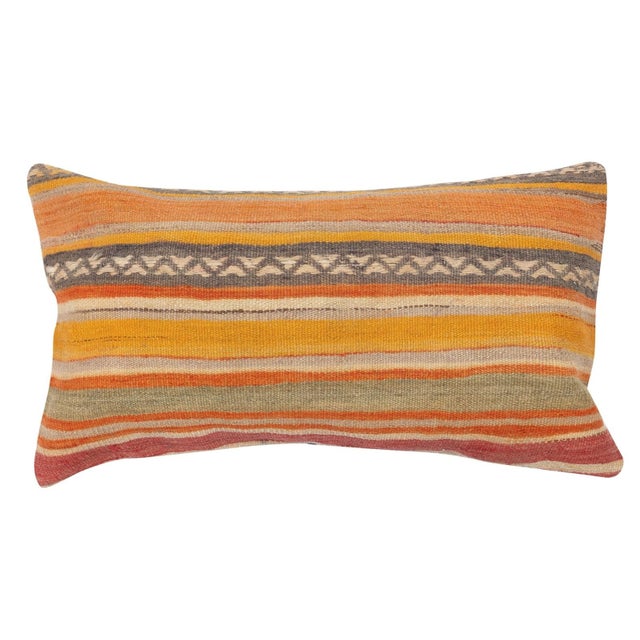 Traditional 16"x28" SET OF 2 - Kilim Cushion Covers. Lumbar Pillows. A pair of Lace Pillows For Sale - Image 3 of 4