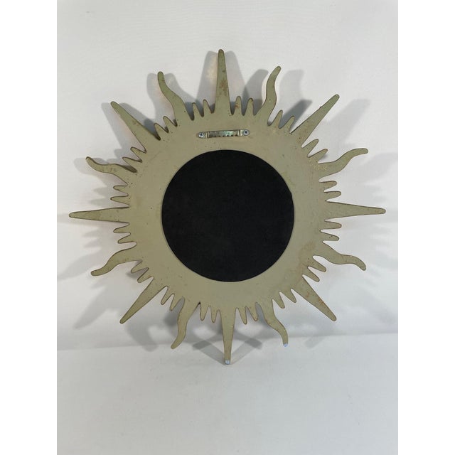 Vintage 1960s French Style 16.5" Gilded Sunburst Wall Mirror For Sale - Image 11 of 15