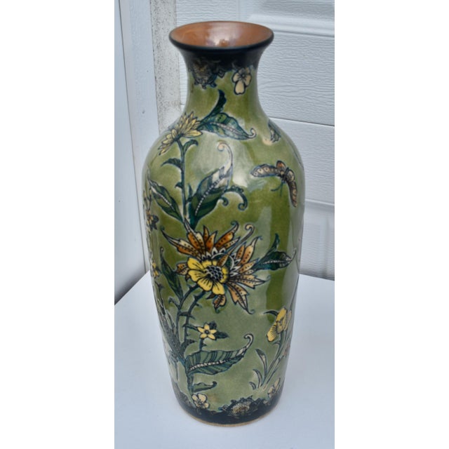 Vtg. Pair of Baum Bros Formalities Vase W/Floral & Butterfly Details For Sale - Image 11 of 14