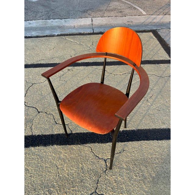 A Pair of Postmodern Accent Chairs in the Arrben Stiletto Chairs Style. Circa 1980s For Sale - Image 9 of 12