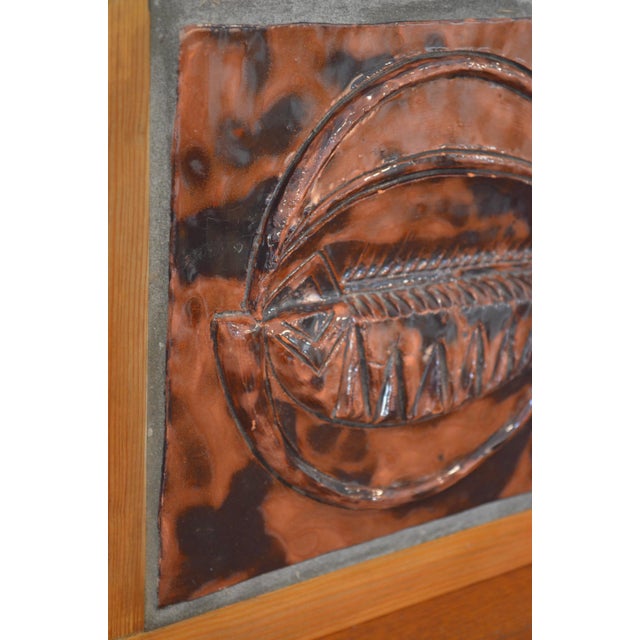 Ceramic Mid-Century Ceramic Wall Sculpture with Fish Motif, 1950s For Sale - Image 7 of 10