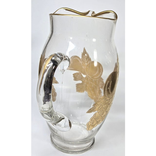 Mid-Century Modern Mid 20th Century Christmas Golden Fruit Pitcher For Sale - Image 3 of 13