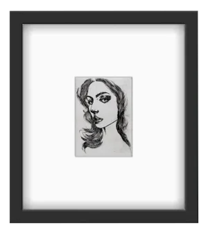 Anna Halarewicz, Self-Portrait, Drypoint on Paper, 2014