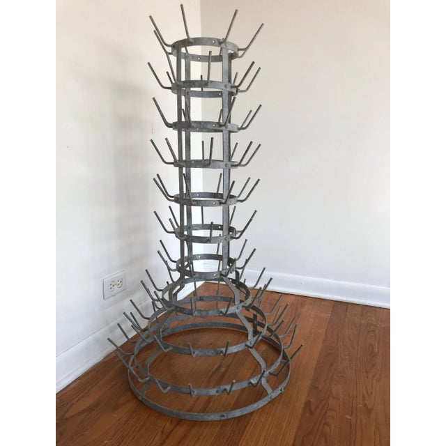 Industrial 1950s Wine Cellar Bottle Drying Rack For Sale - Image 3 of 7