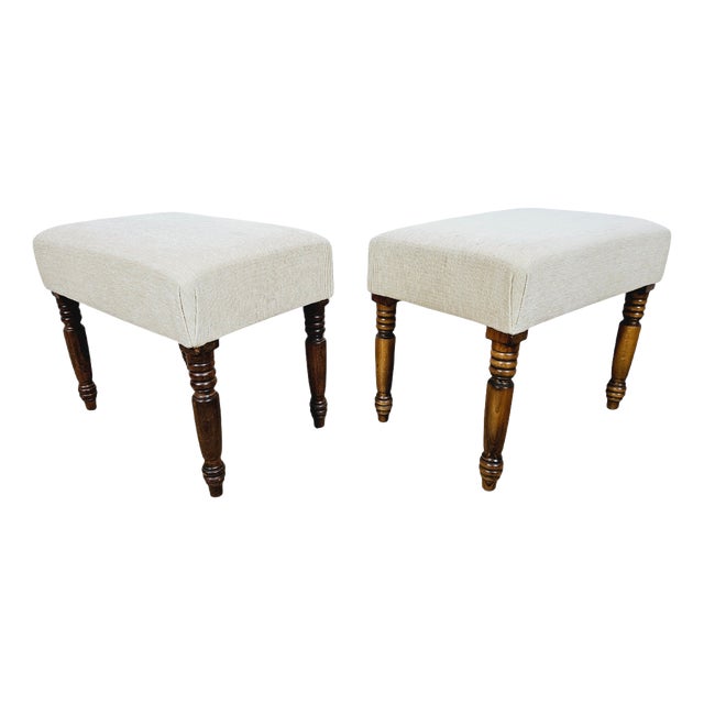 English Poufs, 1800s, Set of 2 For Sale