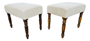 English Poufs, 1800s, Set of 2