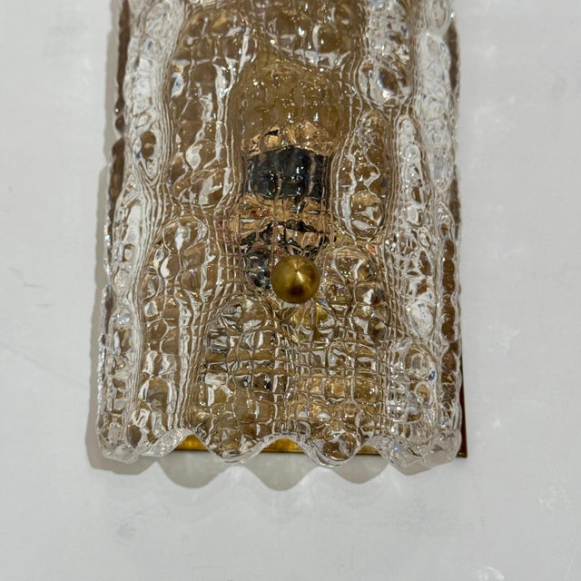 1960s Mid-20 Century Pair of Carl Fagerlund art glass sconces for Orrefors. Sweden For Sale - Image 5 of 7