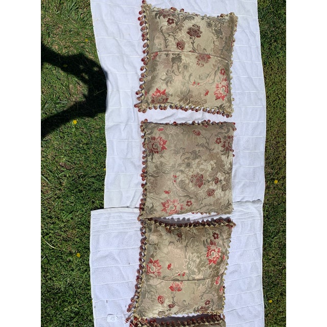 Italian Vintage Floral Classical Pillows- Set of 5 For Sale - Image 3 of 13