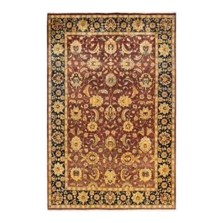 Mogul, One-of-a-Kind Hand-Knotted Area Rug in Red, 6' 2" x 9' 4" For Sale