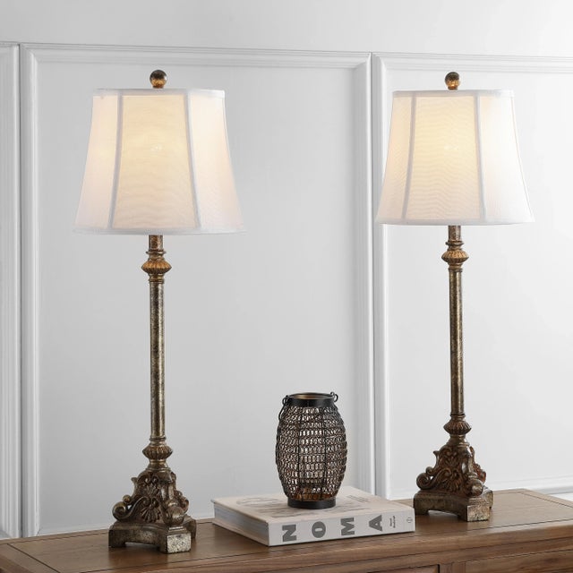 33.5 Inch H Console Table Lamp in Antique Silver a Pair Chairish