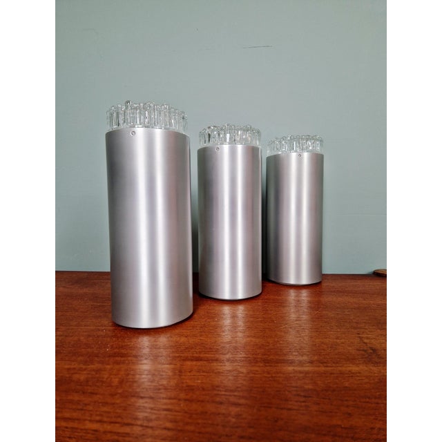 Space Age Ceiling Lights in Brushed Aluminum from Staff Leuchten, 1970, Set of 3 For Sale - Image 9 of 17