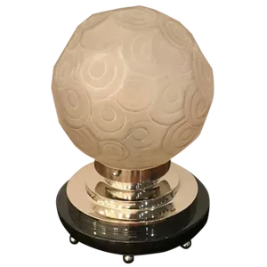 French Art Deco Table Lamp by Sabino With Geometric Motif