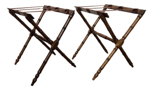 Vintage Italian Foldable Luggage Racks Stands, 1970s, Set of 2