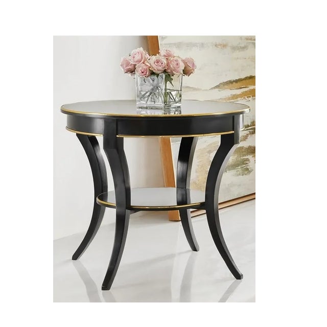 Traditional Modern History Covington Round End Table - Ebony For Sale - Image 3 of 3